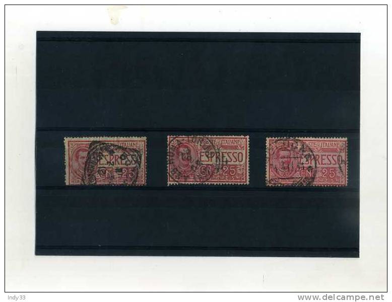 - ITALIE . ENSE3MBLE DE TRIMBRES . CENT. 25 . ESPRESSO 1903 - Express Mail