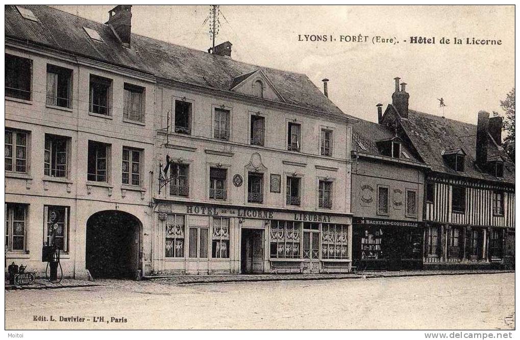 Lyons La Foret Beau Plan Hotel De La Licorne TBE - Lyons-la-Forêt