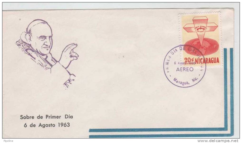 Nicaragua FDC 6-8-1963 With POPE Cachet - Nicaragua