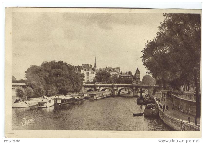 C 4161 - PARIS - Le Petit Bras De Seine Et Le Pont Neuf -Belle Cpa Trés Rare - - La Seine Et Ses Bords