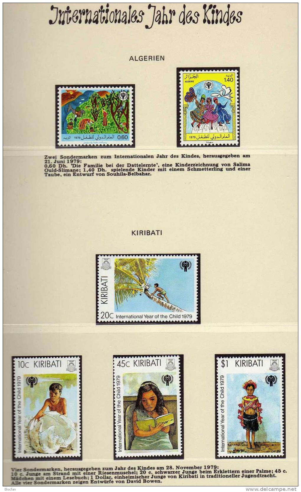 Jahr Des Kindes Erntehelfer Algerien 742/3, Kiribati 342/5 ** 4€ - Kiribati (1979-...)