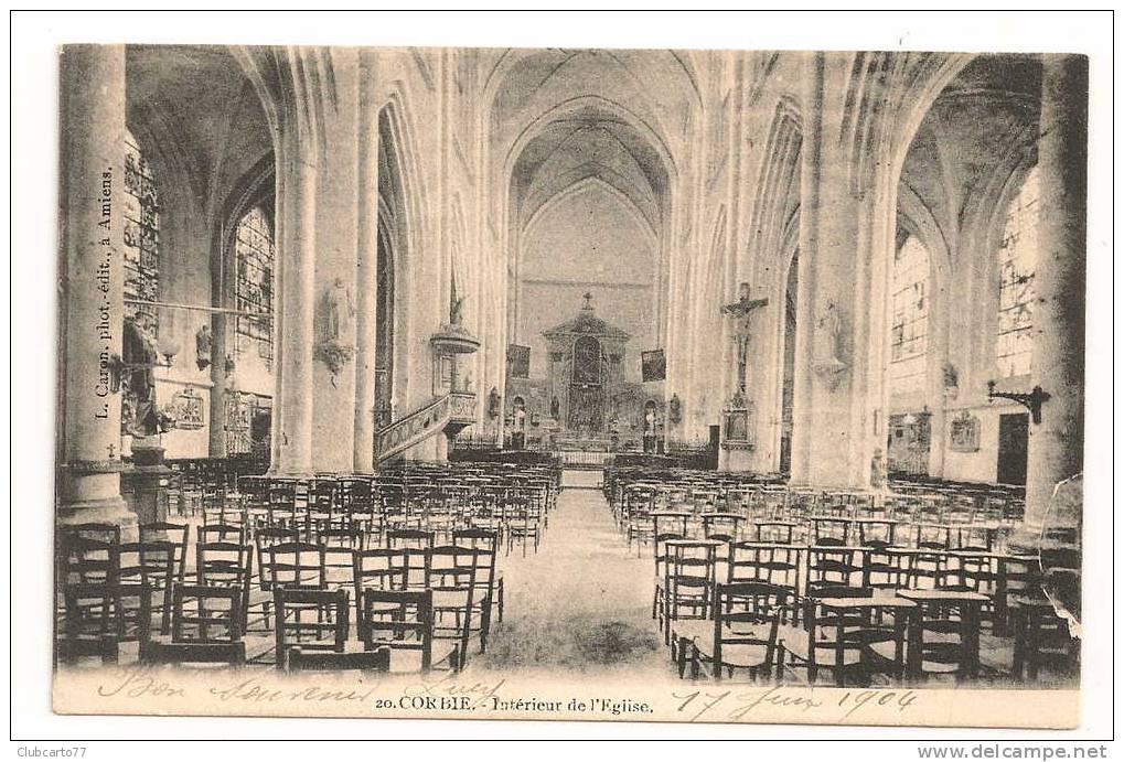 Corbie (80) : Intérieur De L'église En 1904. - Corbie