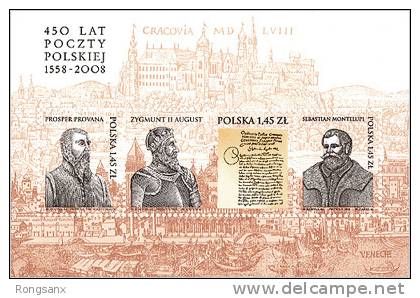 2008 POLAND 450 Years Of The Polish Post (1558-2008) MS - Ungebraucht