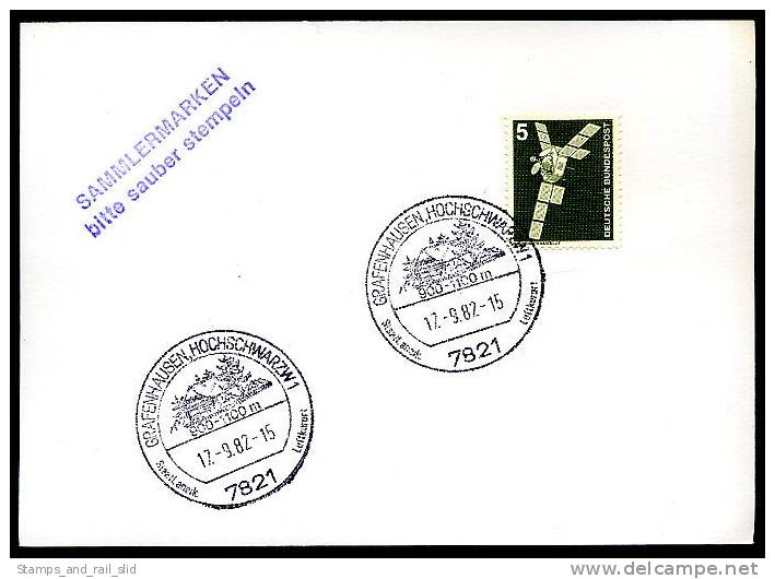 98577) BRD Handwerbe-Stempel 7821 Grafenhausen Vom 17.09.1982 - Stempel-Karte - Luftkurort, Schwarzwaldhaus - Machines à Affranchir (EMA)
