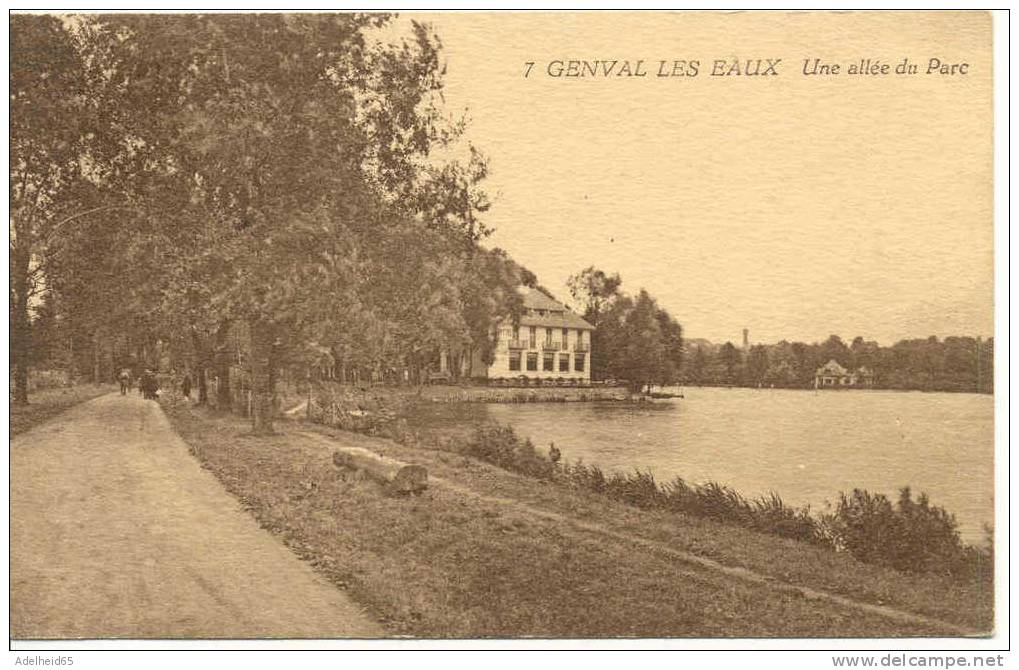 Genval Les Eaux Une Allée Du Parc Edition Belge Obblit. Rixensart Vers Un Soldat U 4e T.F. à Vilvorde - Rixensart