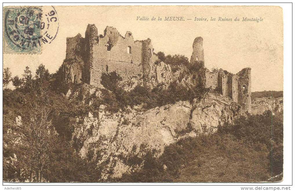 Ivoire, Les Ruines Du Montaigle 1906 Oblit. Ste Menehould Marne - Onhaye
