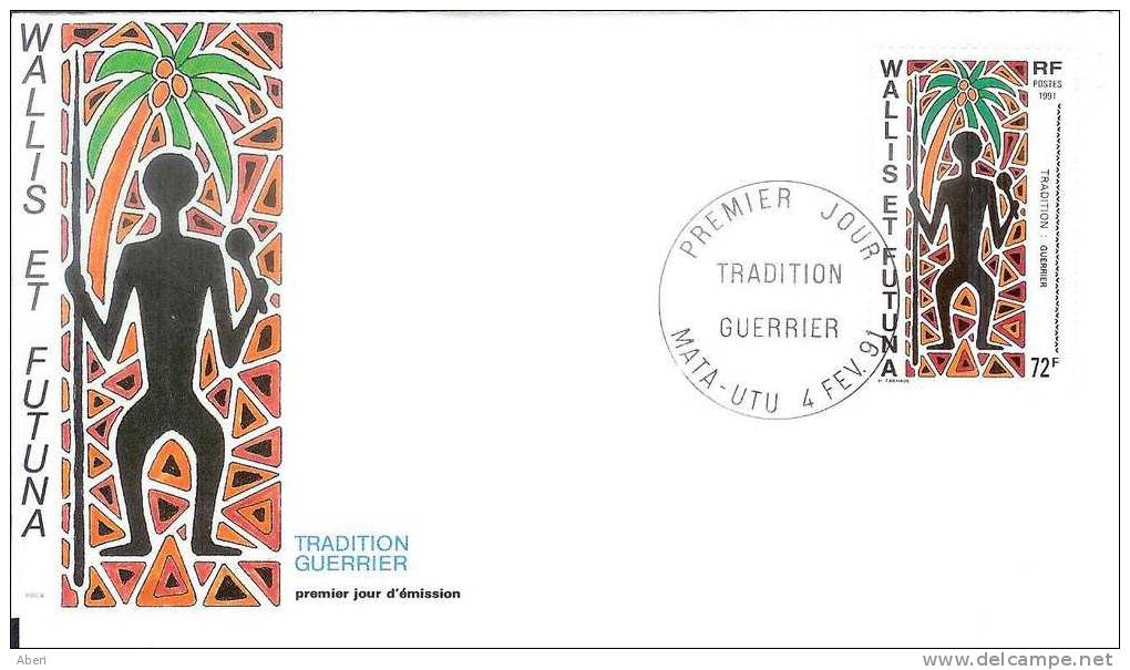 FDC 619  WALLIS Et FUTUNA  N° 406  TRADITION  GUERRIER - FDC