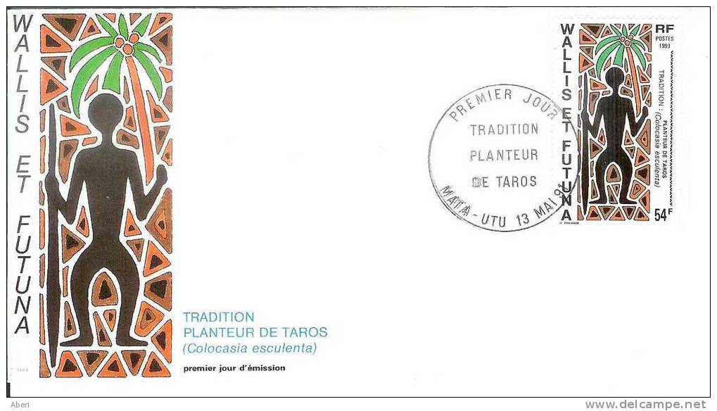 FDC 621  WALLIS St FUTUNA  N° 413  PLANTEUR De TAROS - FDC