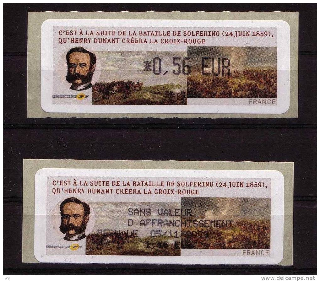 LISA Neuf - 63 éme SALON PHILATELIQUE D´AUTOMNE - PARIS 2009 - HENRY DUNANT - CROIX-ROUGE - 1 Valeur + Reçu - 1999-2009 Illustrated Franking Labels