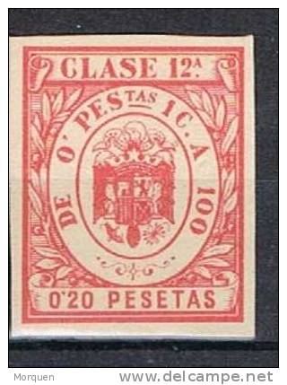 Poliza Clase 12,  0,20 Pts Rojo Sin Dentar - Revenue Stamps
