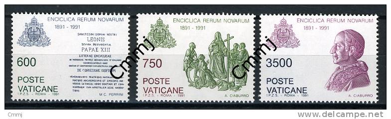 1991 - VATICANO - VATIKAN - Sass. 907/909 - Enciclica Rerum Novarum  - MNH - Stamps Mint - Nuovi