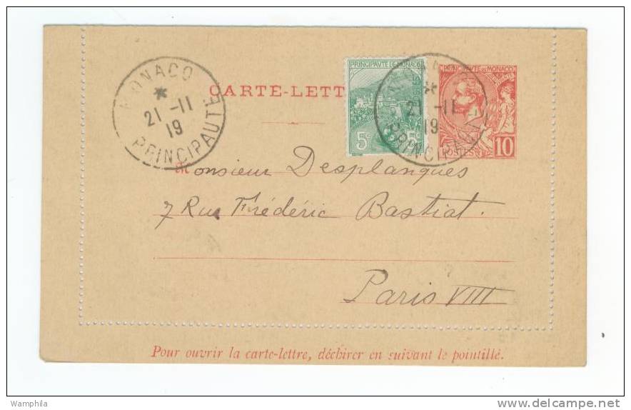 Orphelin N° 28 Sur Carte Lettre 10 C. Rouge De 1919 - Postmarks