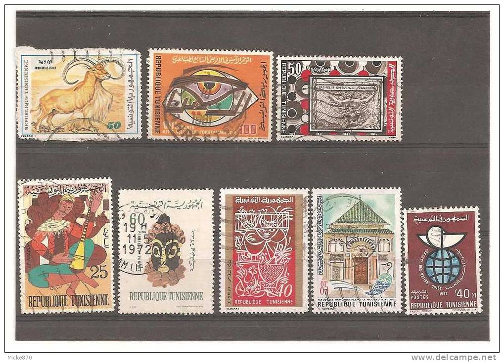 Lot N°876 Lot De 8 Timbres Oblitéré De Tunisie - Lots & Kiloware (max. 999 Stück)