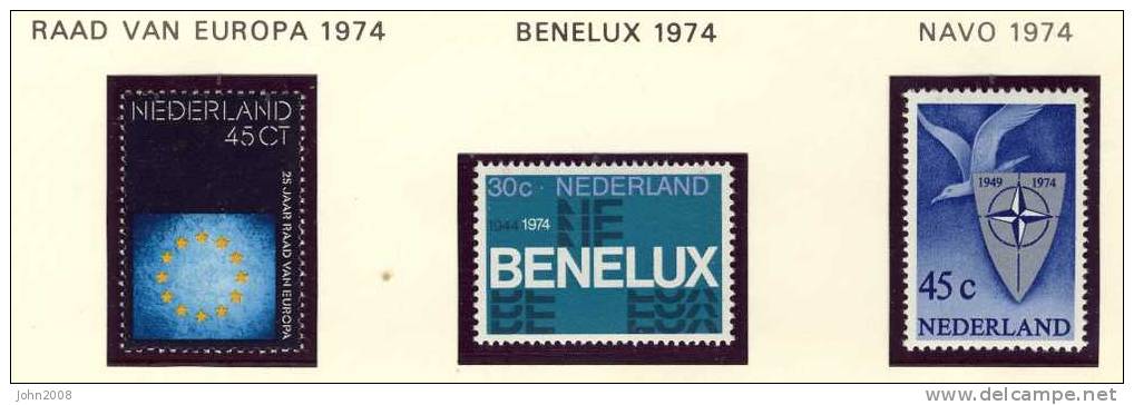 Niederlande / Netherlands 1974 : Mi 1035-1037 *** - BENELUX & NATO - Ongebruikt