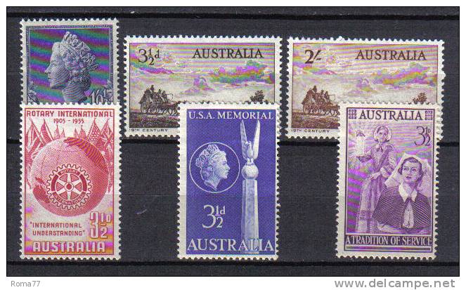 AUS221A - AUSTRALIA ,  1955 : 6 Valori Yvert N. 217/221 Gomma Integra ** - Vollständige Jahrgänge