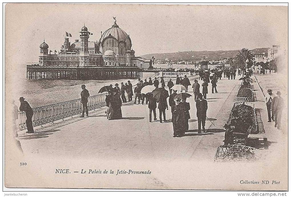 C  .P. A   (   NICE   "le Palais Et La Jetée Promenade  "  Beau Plan Animé - Carte Comme Neuve ) - Places, Squares