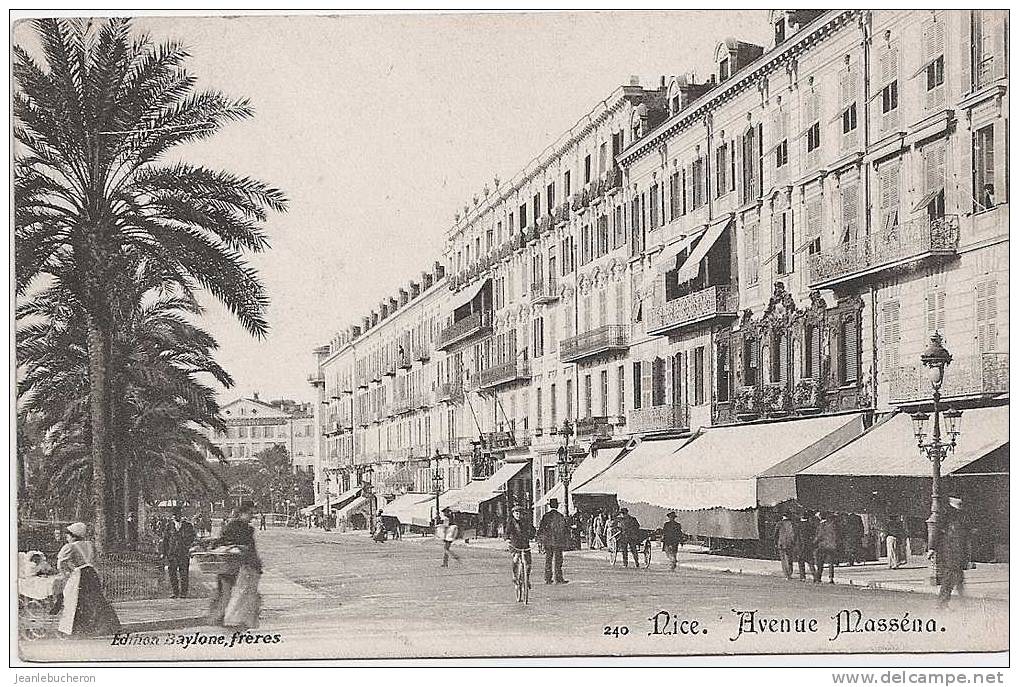 C  .P. A   ( NICE " Avenue Masséna   "  Beau Plan Animé - Carte Comme Neuve ) - Places, Squares