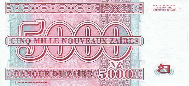 ZAÏRE    5 000 Nouveaux Zaïres  Daté Du 30-01-1995   Pick 69  Signature 11     *****BILLET  NEUF***** - Zaire