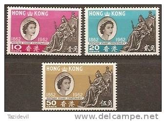 HONG KONG - 1962 Postage Stamp Centenary. Scott 200-2. Mint Hinged * - Unused Stamps