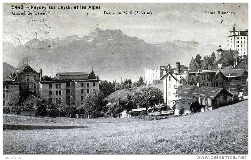 FEYDEY SUR LEYSIN ET LES ALPES GLACIER DU TRIENT - Leysin