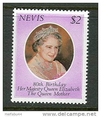 Nevis  The Queen Mother 80th Birthday  Set SC# 113 MNH** - St.Kitts E Nevis ( 1983-...)