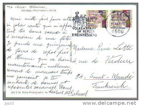 Jolie CP Photo Allemagne Alzey Rheinhessen Schloss - CAD Alzey 26-08-1969? - Alzey