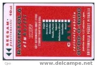 # FINLAND TTT-D-A4 Ravintola Etukortti 10 Magnetic   Tres Bon Etat - Finland