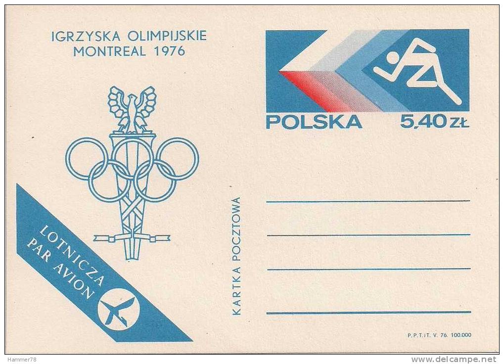 POLAND 1976-80 Cp 657 & 762  OLYMPIC GAMES In MONTREAL & MOSCOW Mint 2 Postcards - Nuevos