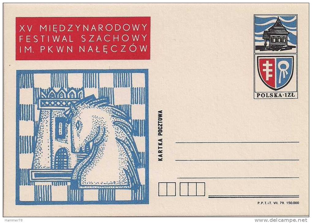 POLAND 1979 Cp 730,  CHESS FESTIVAL In NALECZOW Mint - Nuevos