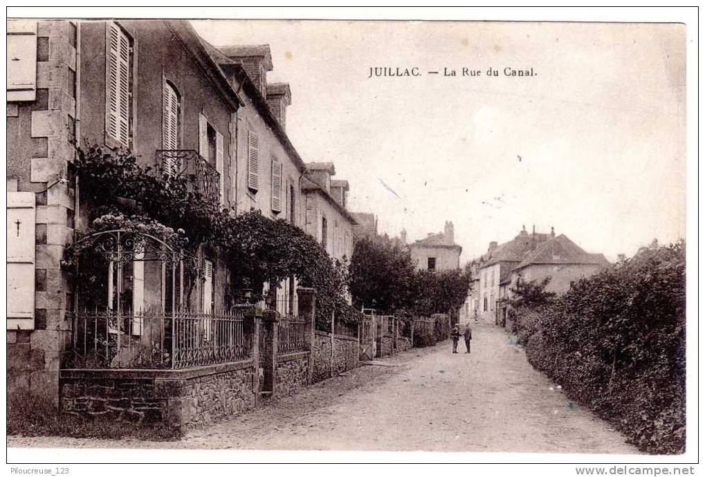 19 - Juillac - "La Rue Du Canal" - Carte écrite - Juillac