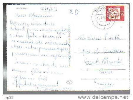 Jolie CP Photo Allemagne Mindelheim - CAD Mindelheim 13-08-1953 -3 Clocher Sur La Cp - Mindelheim