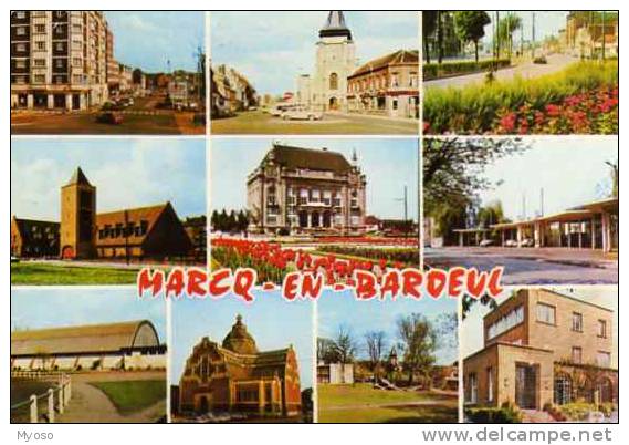 59 MARCQ EN BAROEUL Croise Laroche Rue De L´Egalite Place Du General De Gaulle Eglise St Paul Hotel De Ville Hippodrome - Marcq En Baroeul
