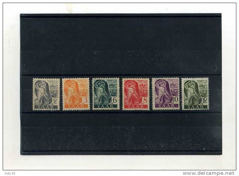 - SARRE . SUITE DE 6 TIMBRES NEUFS . 1947 - Unused Stamps