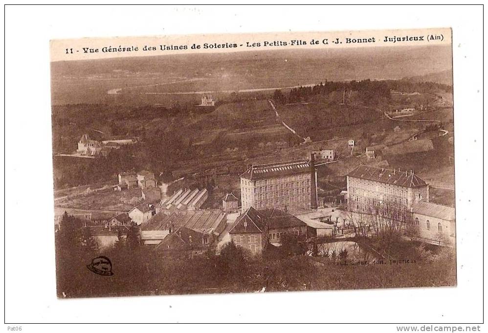 CPA JUJUVIEUX-  Vue Générale Des Usines De Soieries - Obl.1921 - Industrie