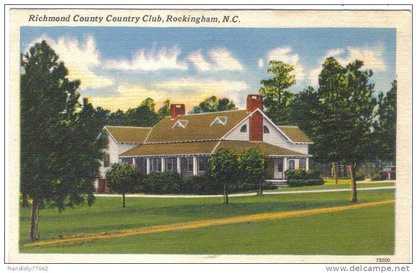 ROCKINGHAM NORTH CAROLINA Richmond COUNTRY CLUB Circa - 1940-50 - Otros & Sin Clasificación