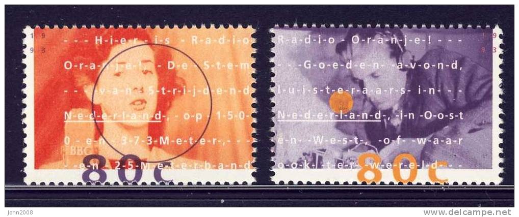 Niederlande / Netherlands 1993 : Mi 1477-1478 *** - Radio Oranje - Ungebraucht