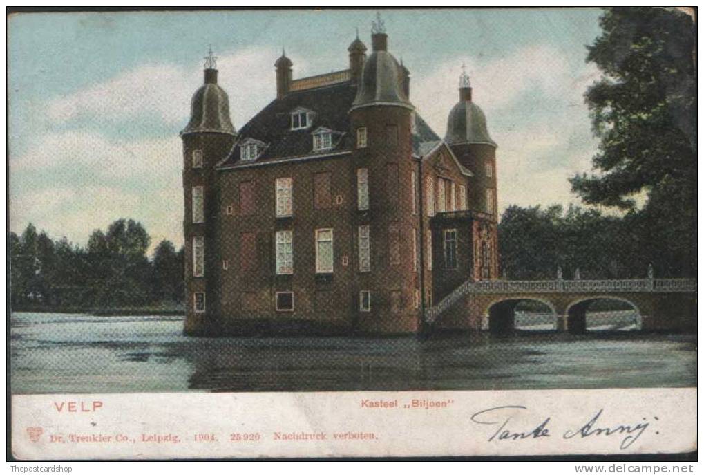 HOLLAND NETHERLANDS GELDERLAND VELP Kasteel BILJOEN BRIEFKAART USED Early TRENKLER LEIPZIG - Velp / Rozendaal