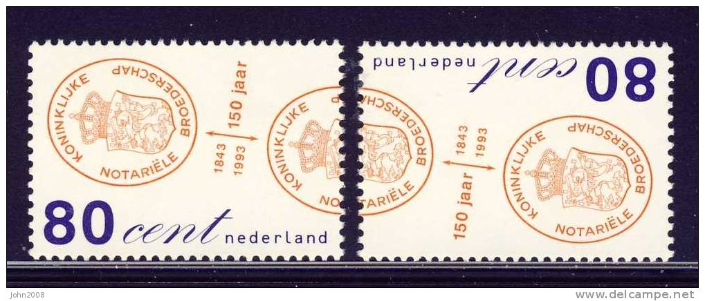 Niederlande / Netherlands 1993 : Mi 1468-1469 *** - Notarkammer / Notary - Neufs