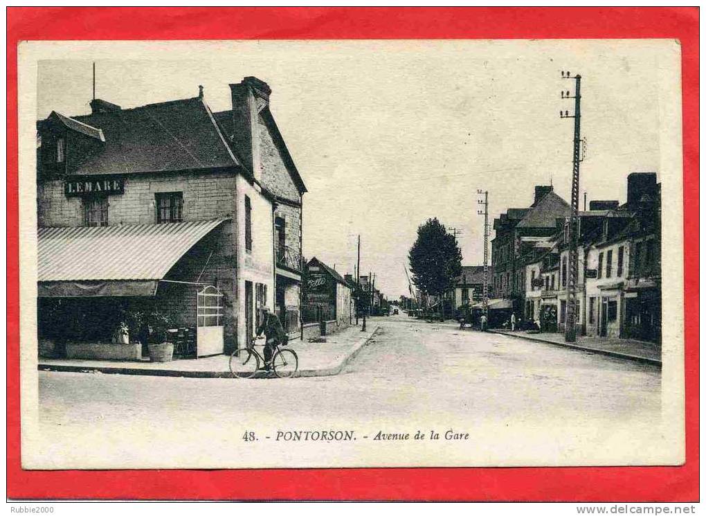 PONTORSON 1918 AVENUE DE LA GARE CAFE CARTE EN BON ETAT - Pontorson