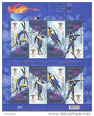 2010 UKRAINE XXI Olympic Winter Games. Vancouver SHEET - Invierno 2010: Vancouver