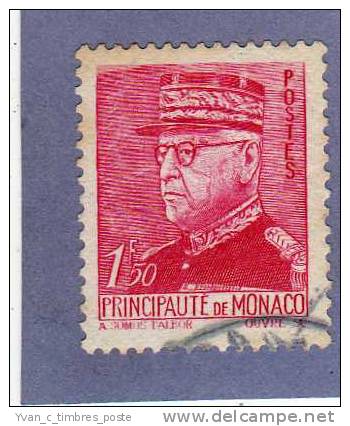 MONACO TIMBRE N° 229 OBLITERE PRINCE LOUIS II 1F50 ROSE - - Oblitérés