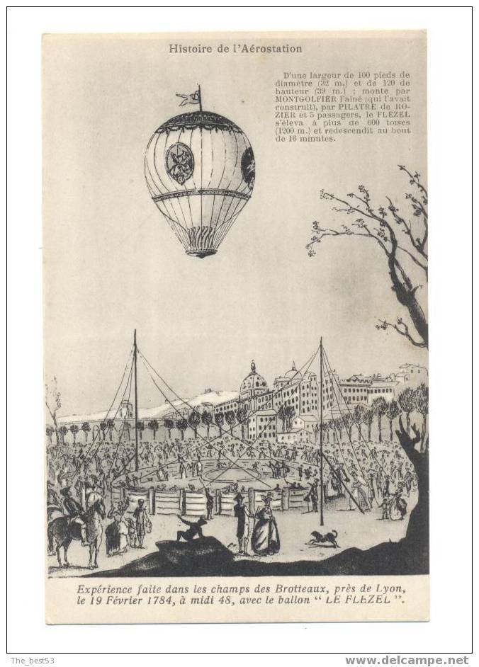 Expérience Faite Dans Les Champs Des Brotteaux Près De Lyon Le 19/02/1784 Avec Le Ballon Le Flezel - Luchtballon