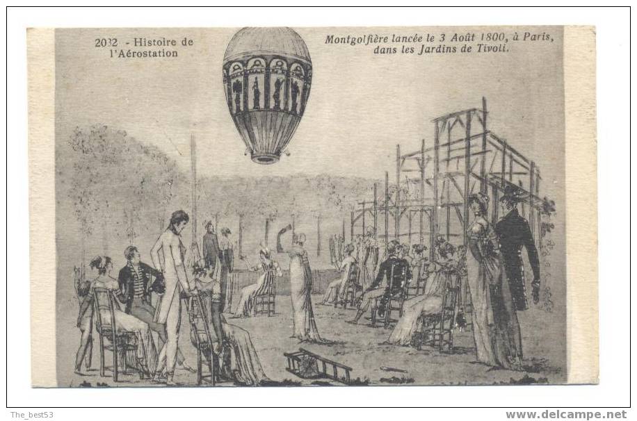 2032 - Paris    - Montgolfière Lancée Le 3 Août 1800 Dans Les Jardin De Tivoli - Globos