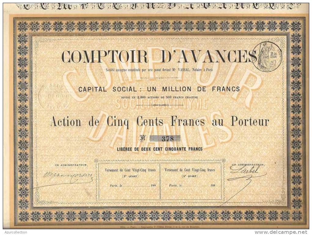 COMPTOIR D'AVANCE - Banque & Assurance