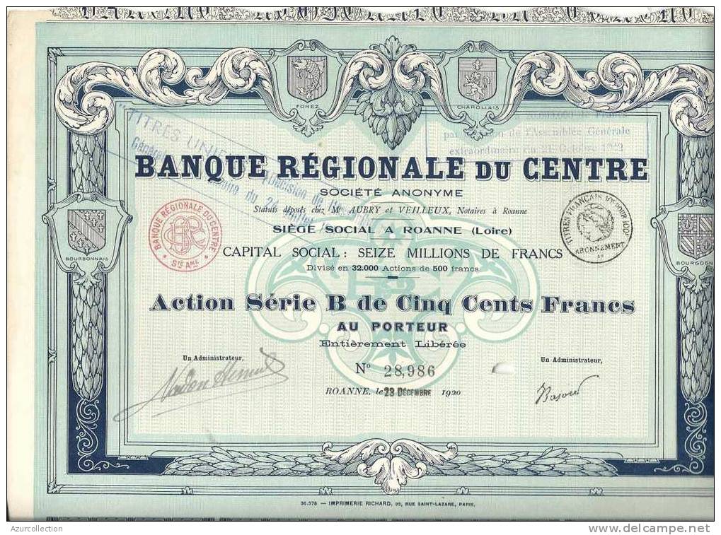 BANQUE REGIONALE DU CENTRE - Bank En Verzekering