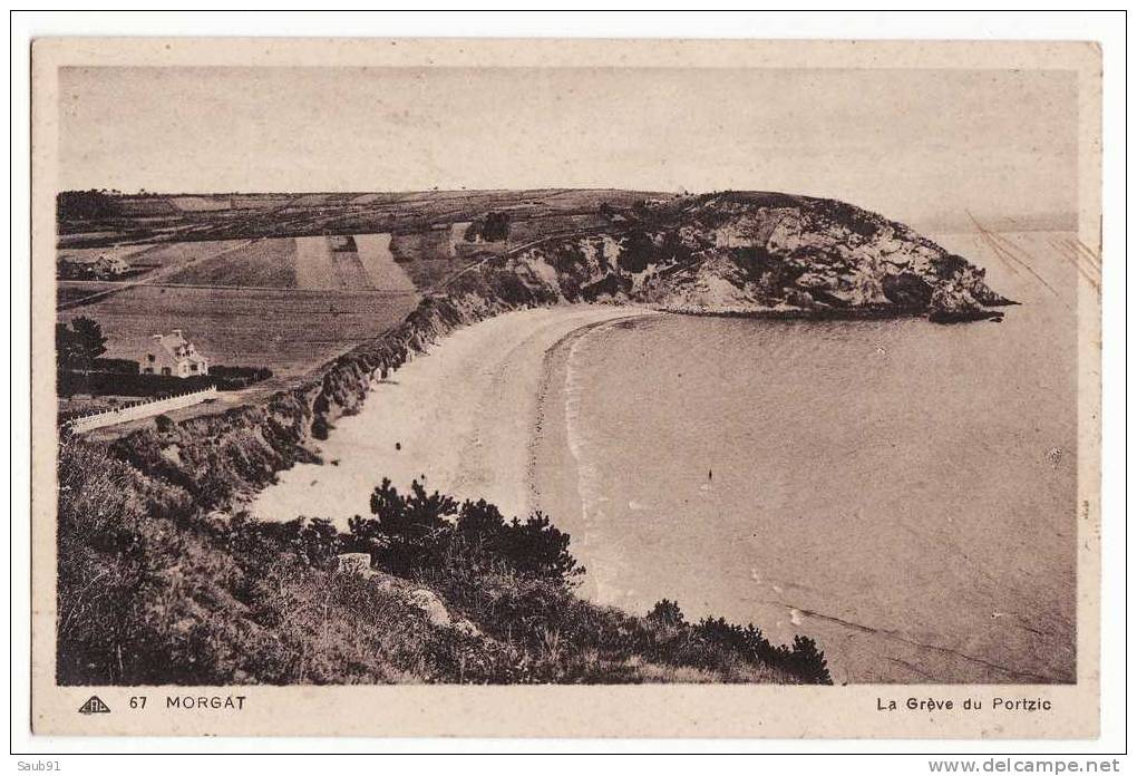 Lot De 2 CPA - Morgat -La Grève Du Portzic- CAP,Strasbourg--N°67 - Circulé - Majestueuses Aiguilles De La Plage-Réf:3997 - Morgat