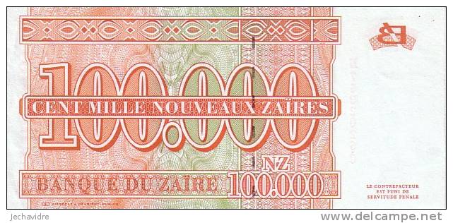 ZAÏRE   100 000 Nouveaux Zaïres   Daté Du 30-06-1996   Pick 76     ***** BILLET  NEUF ***** - Zaire