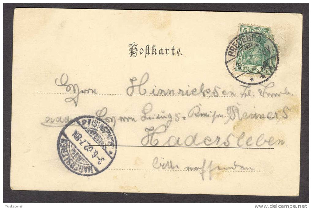 Germany Gruss Aus Lügumkloster Kirche Deluxe BREDEBRO 1902 Cancel To HADERSLEBEN Germania - Nordschleswig