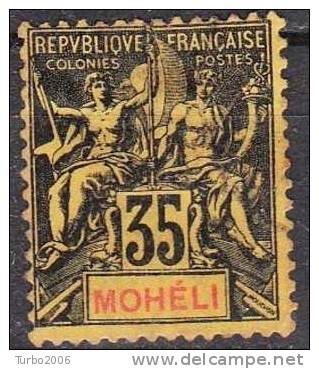 MOHELI 1892 Timbre De France Avec MOHELI  En Rouge 35 Centimes Y&T 34 - Andere & Zonder Classificatie