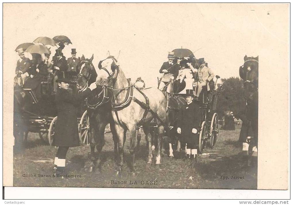 SAINT - PIERRE Du PERRAY  ( 91 )  - BARON  LA  CAZE  ( Carte  Photo  )  Attelage Chevaux - Autres & Non Classés